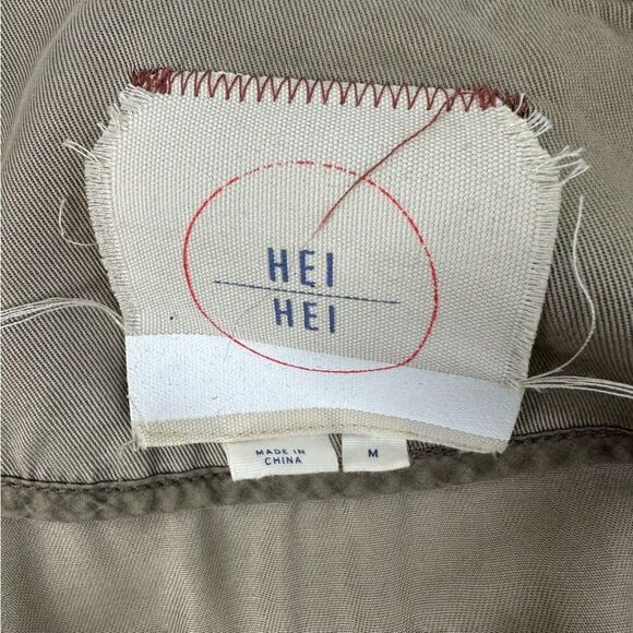 HEI HEI | ANTHROPOLOGIE Tan Long Drapey Utility Light Open Jacket Sz M - Picture 4 of 7